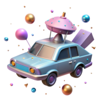 elegant creative Flying Car with Antenna Array Cutout for Communication Systems high resolution png