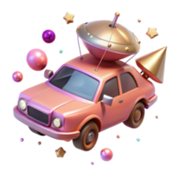 wonderful artistic Flying Car with Antenna Array Cutout for Communication Systems high quality png