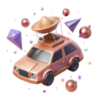 extraordinary contemporary Flying Car with Antenna Array Cutout for Communication Systems detailed png