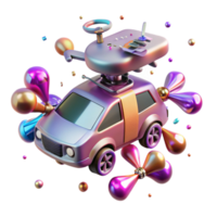 stunning vintage Flying Car with Camera Drone Cutout for Surveillance Systems high resolution png
