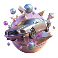 elegant rustic Flying Car with Chrome Finish Isolated for Luxury Appeal original png