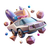 wonderful creative Flying Car with Futuristic Design Elements Cutout for Sci Fi Art original png