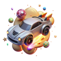 beautiful abstract Flying Car with Exhaust Flames Cutout for Speed and Power exclusive png