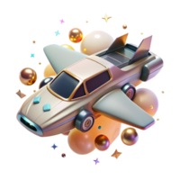 vibrant artistic Flying Car with Jet Engine Cutout for High Speed Flight exclusive png