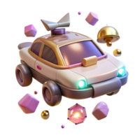 elegant classic Flying Car with Navigation Lights Cutout for Night Scenes high resolution png