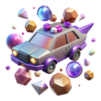 elegant modern Flying Car with Interactive Elements Isolated for Game Development professional png