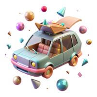 serene rustic Flying Car with Passenger Isolated for Transportation Ads authentic png