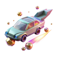 stunning minimalist Flying Car with Trail of Light Transparent for Speed Effects high resolution png