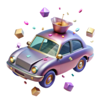 elegant abstract Flying Car with Windshield Wipers Isolated for Detailing original png