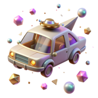 beautiful artistic Flying Car with Windshield Wipers Isolated for Detailing genuine png