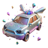 impressive modern Flying Car with Windshield Wipers Isolated for Detailing high quality png