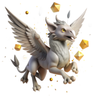 serene traditional Flying Griffin Creature Isolated for Mythology Projects high quality png