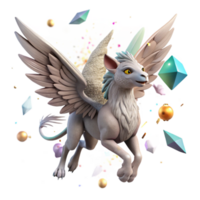 stunning abstract Flying Griffin Creature Isolated for Mythology Projects detailed png