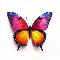 A colorful butterfly is shown on a white background photo