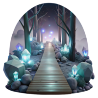 stunning abstract Foggy Forest Pathway in Moonlight Cutout for Mysterious ry professional png