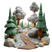 serene abstract Foggy Forest Trail with Trees Cutout for Adventure Scenes high resolution png