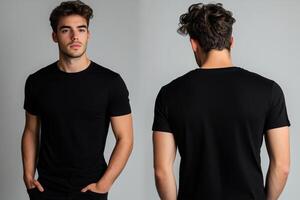 Two men in black t - shirts photo