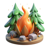 impressive minimalist Forest Campfire Flames Cutout for Camping Illustrations high resolution png