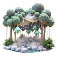 magnificent artistic Forest Canopy Misty Atmosphere Isolated authentic png