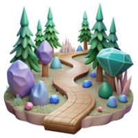 elegant modern Forest Path Trail Cutout for Hiking Projects genuine png