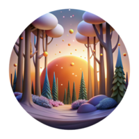 wonderful rustic Forest Sunset Through Trees Isolated for Scenic Art high quality png