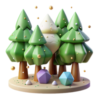 serene classic Forest Trees Nature Icon Isolated for Environmental Projects exclusive png