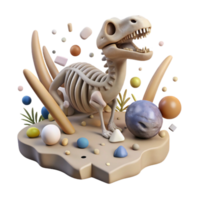 magnificent modern Fossil Prehistoric Dinosaur Bones Isolated for Paleontology professional png