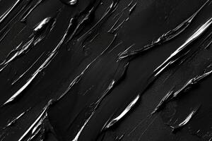 Seamless abstract texture featuring thick, glossy black paint strokes with metallic highlights, creating a dynamic and modern visual effect. photo