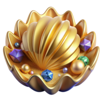 vibrant abstract Gold Texture Shell Spiral Cutout Seashell professional png