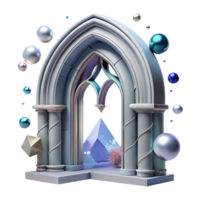 magnificent classic Gothic Cathedral Arch Transparent for European History high resolution png