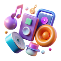 elegant creative Gradient Music and Audio Icons Transparent for Music Players authentic png