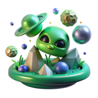 impressive vintage Green Alien Atmosphere Isolated for Creative Design high resolution png