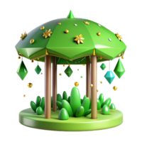 vibrant classic Green Canopy Nature Illustration Isolated png