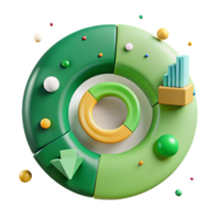 serene modern Green Circle Diagram with Icons Cutout for Progress Display png
