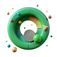 serene artistic Green Circle Diagram with Icons Cutout for Progress Display png