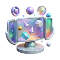 beautiful rustic Holographic Display Screen Cutout with User Interface for Tech Projects png