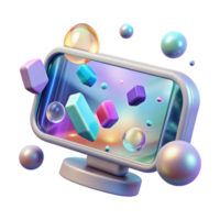 extraordinary rustic Holographic Display Screen Cutout with User Interface for Tech Projects professional png