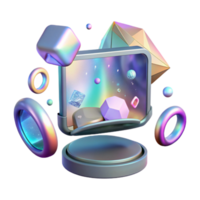 elegant creative Holographic Display Screen Cutout with User Interface for Tech Projects exclusive png