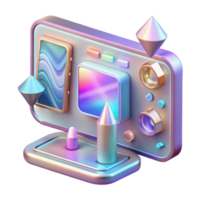 impressive abstract Holographic Display Screen Cutout with User Interface for Tech Projects high quality png