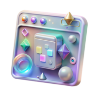 serene classic Holographic Interface Cutout with Touch Controls for Tech Design detailed png