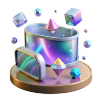 impressive creative Holographic Display Screen Cutout with User Interface for Tech Projects detailed png