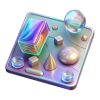 dramatic abstract Holographic Interface Cutout with Touch Controls for Tech Design professional png