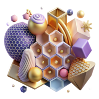 elegant vintage Honeycomb Pattern Abstract Design Isolated for Geometric Backgrounds high quality png