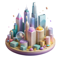 impressive traditional Hong Kong Skyline Skyscrapers Isolated for Business Graphics authentic png
