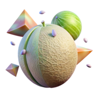 elegant minimalist Honeydew Melon Summer Fruit Transparent Breakfast high resolution png