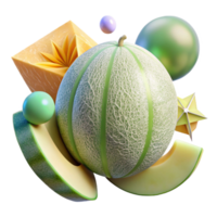 elegant rustic Honeydew Melon Summer Fruit Transparent Breakfast authentic png