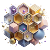 serene contemporary Honeycomb Pattern Abstract Design Isolated for Geometric Backgrounds exclusive png