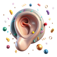 elegant rustic Human Ear Outer Middle Inner Transparent for Audiology Charts exclusive png