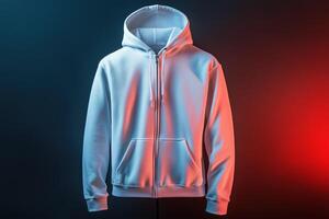 White hoodie on a black background photo