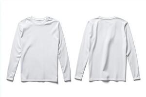 Two white long - sleeved shirts on a white background photo